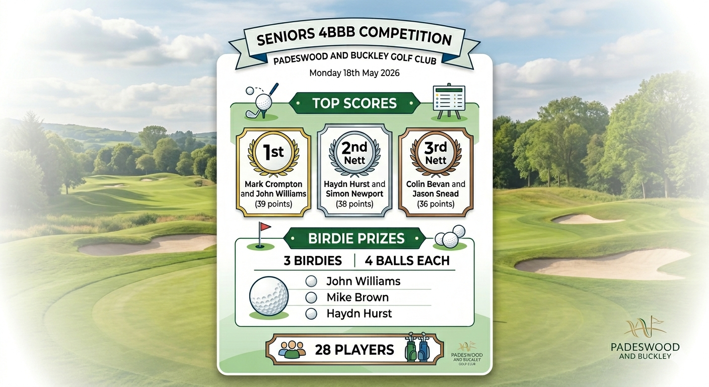 Results for Seniors 4BBB at Padeswood and Buckley 2026