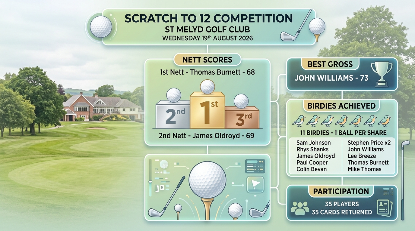 St Melyd Results 2926 Scratch to 12