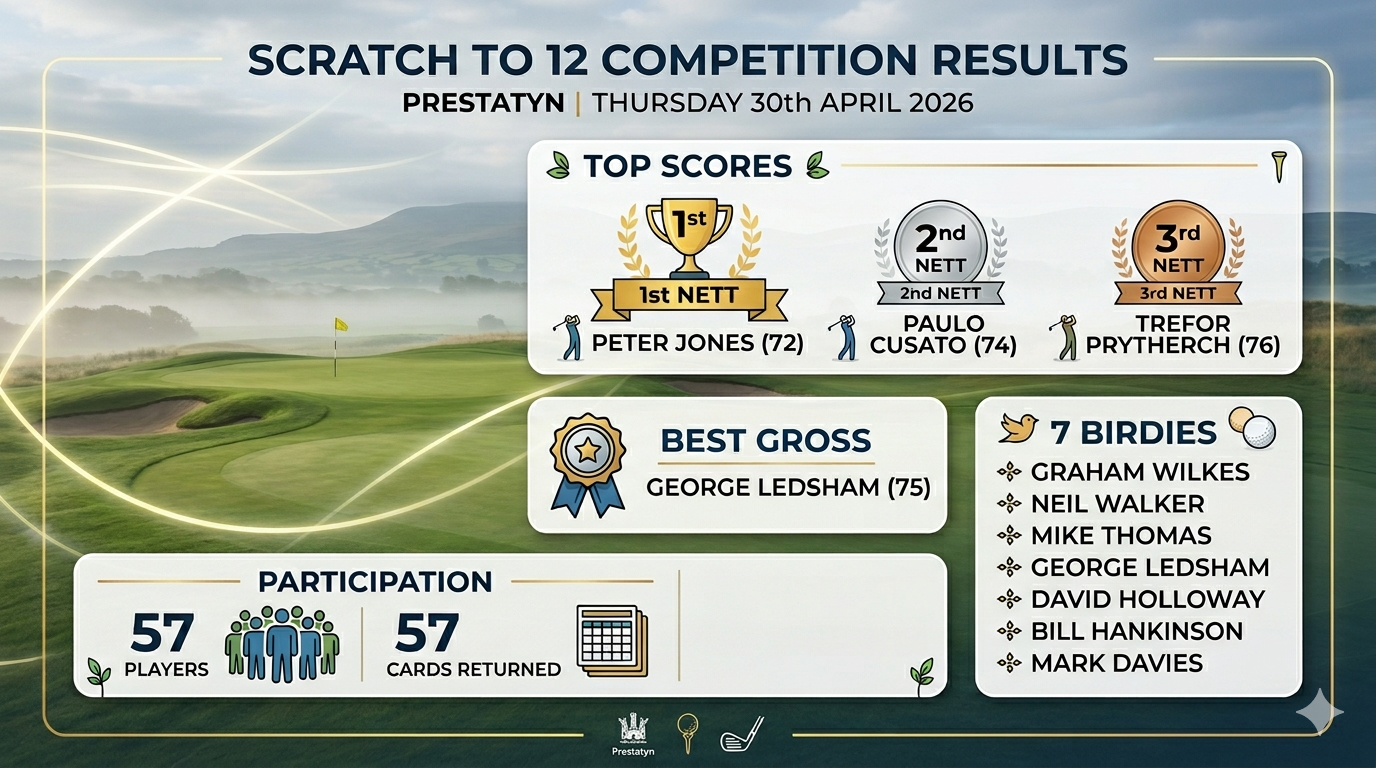 Prestatyn 2026 scratch to 12 results